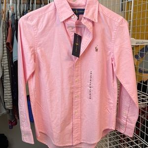 Ralph Lauren girls long sleeve button down shirt